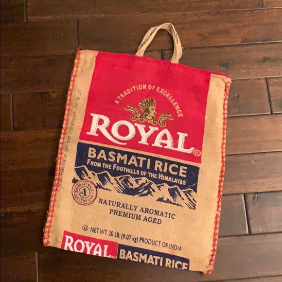 Royal Basmati Rice Burlap Zip Tote EUC! ⭐️⭐️⭐️ - Picture 4 of 6